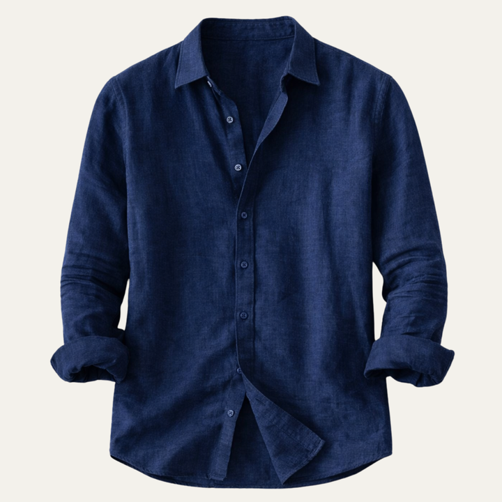 Cedarbrook Hill herre bomuld hør trendy Lapel skjorte