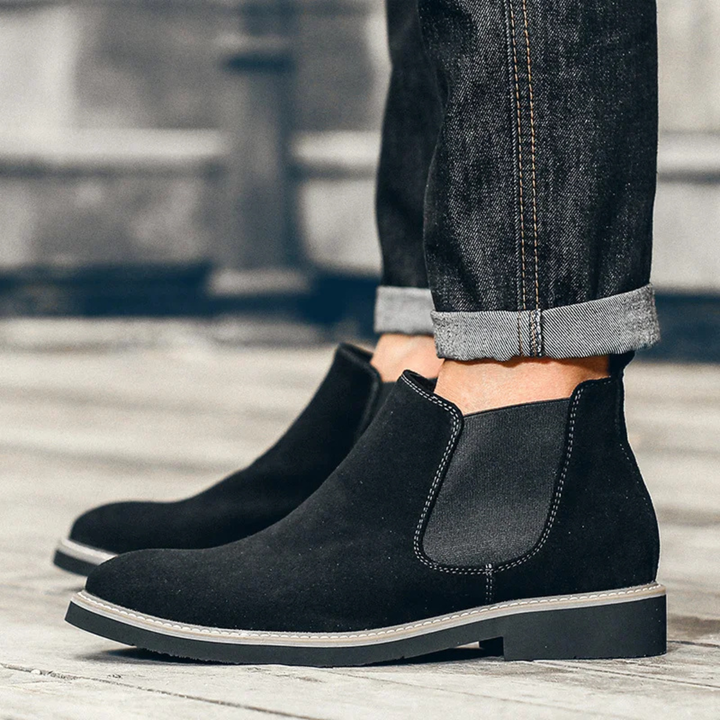 Amarone | Herre klassisk Slip On ruskind Chelsea Biker støvler