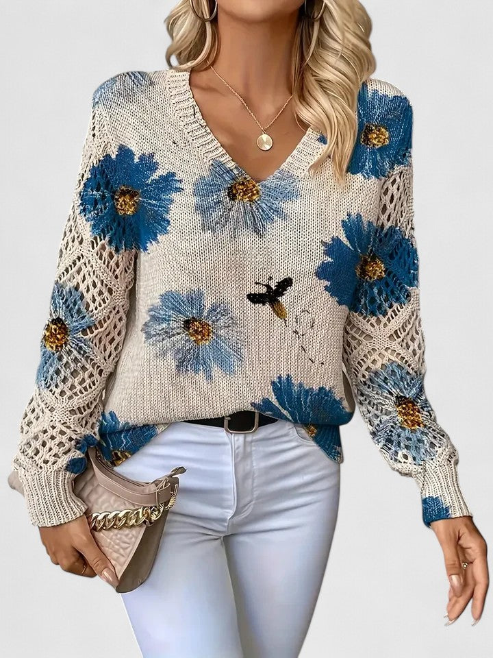 Aurélie | Elegant blomstret striktrøje — 8