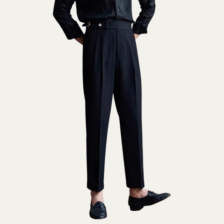 Freja Andersen | Herre slim fit høj talje plisserede pæne bukser