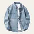 Freja Andersen | Herre vintage løs pasform knaplukning denim skjorte