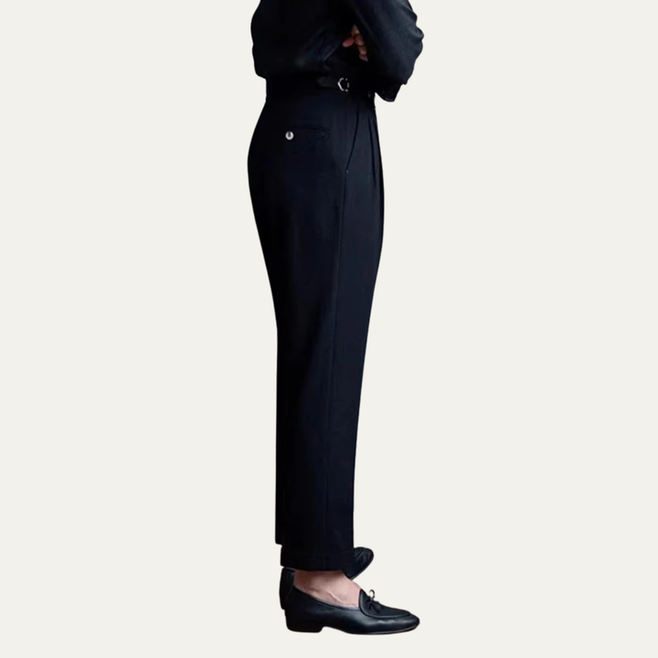Freja Andersen | Herre slim fit høj talje plisserede pæne bukser