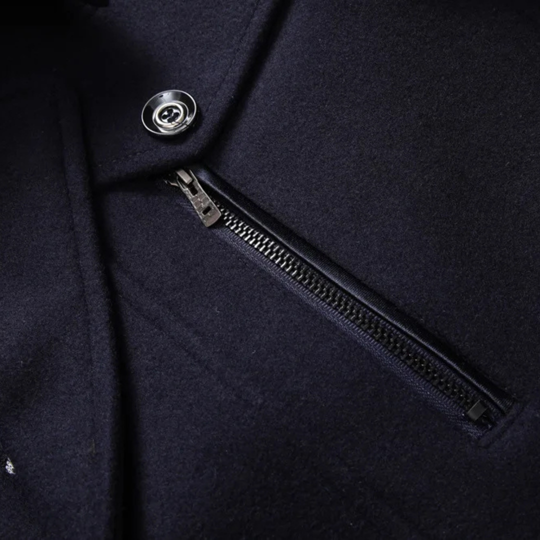 Freja Andersen | Herre uldblanding lang trenchcoat med Lapel krave