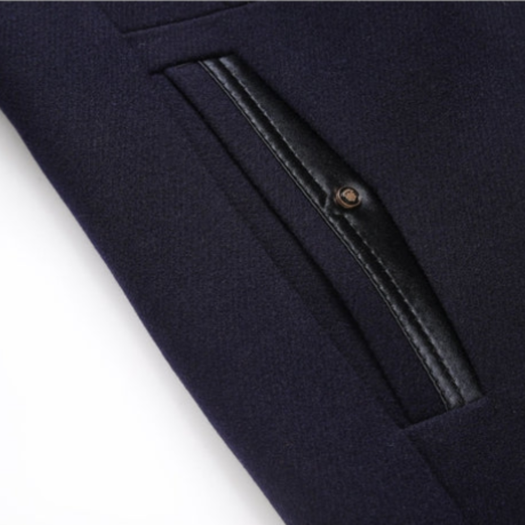 Freja Andersen | Herre Elegant klassisk uld vinter frakke med quiltet Lining