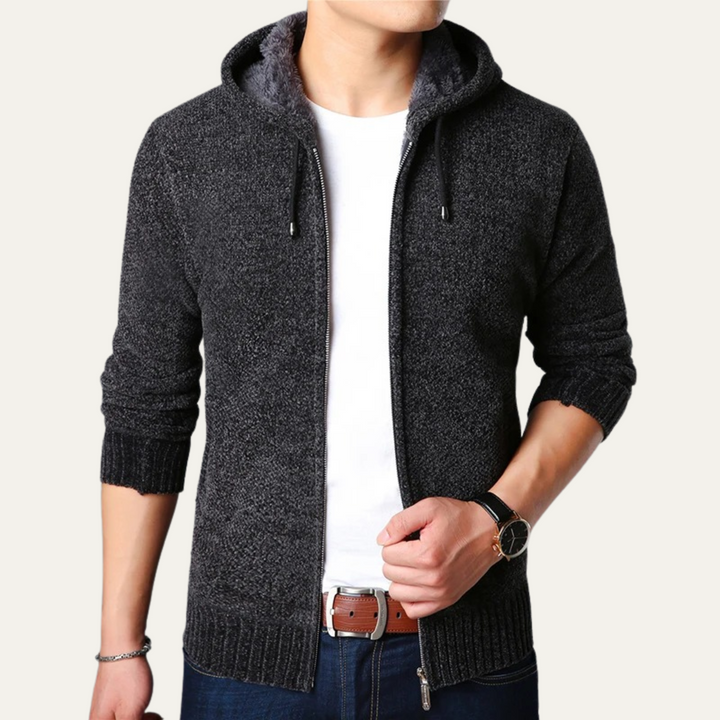Freja Andersen | Herre afslappet strik Zip Up Hoodie jakke