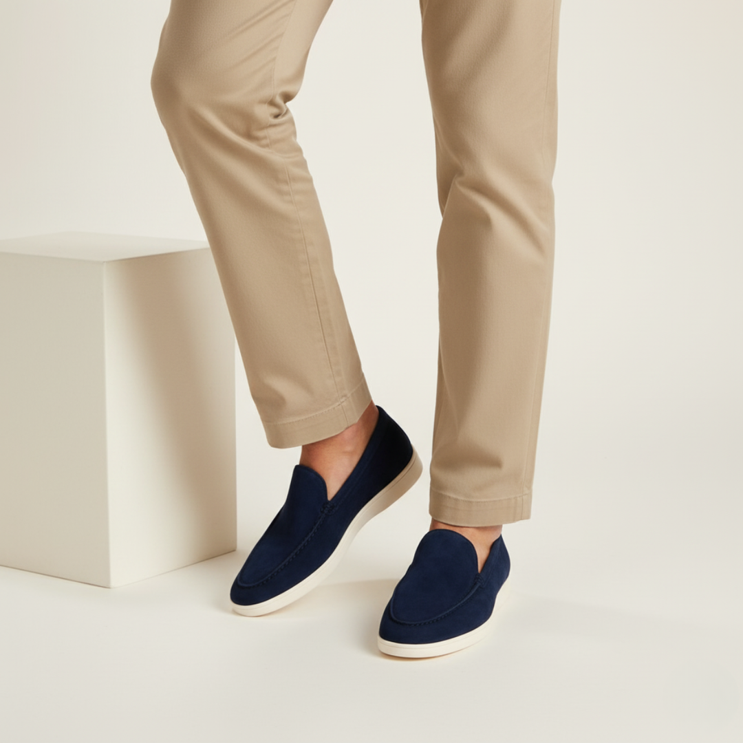 Ashbourne ruskind loafers til mænd