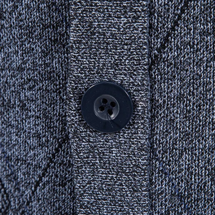 Brightwood | Herre vinter Fleece strik Plaid V-hals cardigan