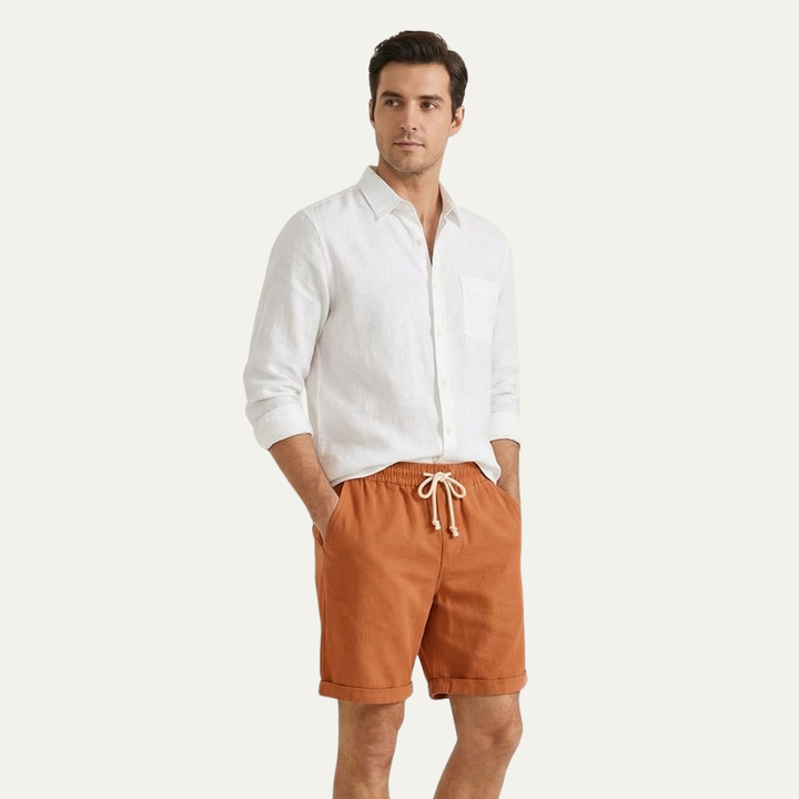 Rowley hør shorts - snøre shorts til mænd