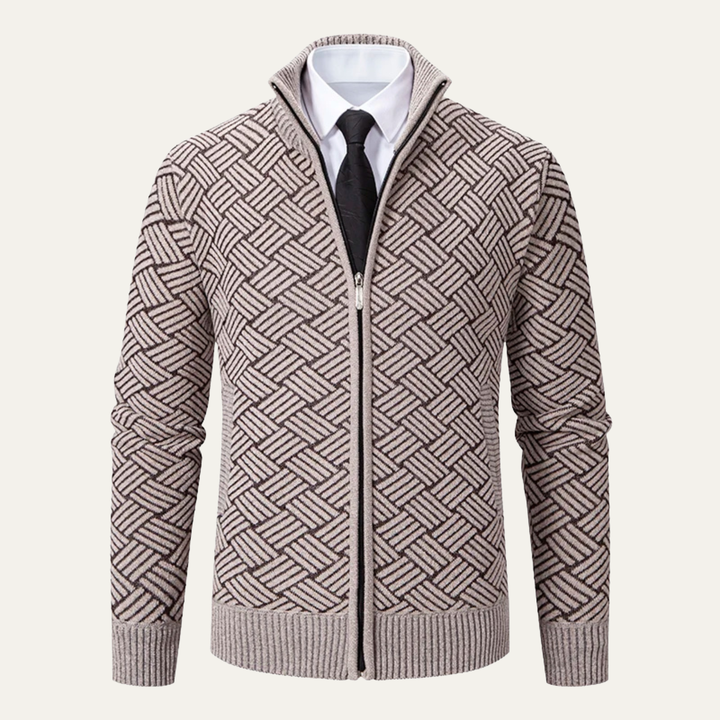 Freja Andersen | Herre varm fleeceforet tyk strikket Full Zip jakke