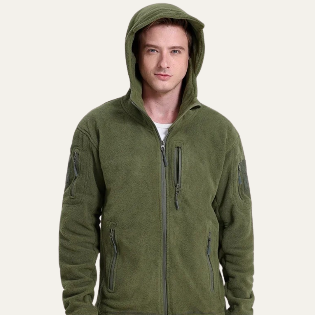 Freja Andersen | Herre varm Tactical Fleece jakke med Hood and Multi Pockets