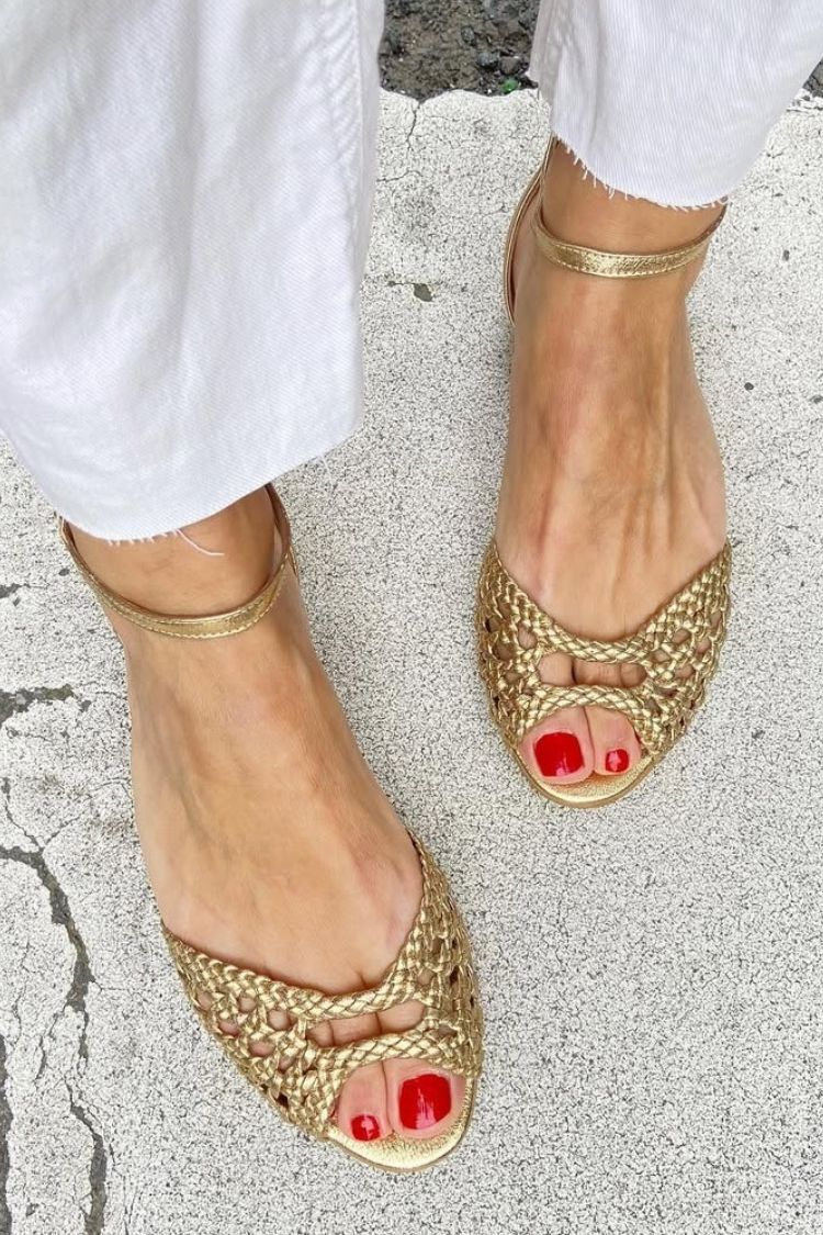 Isadora | Flettede metalliske sandaler