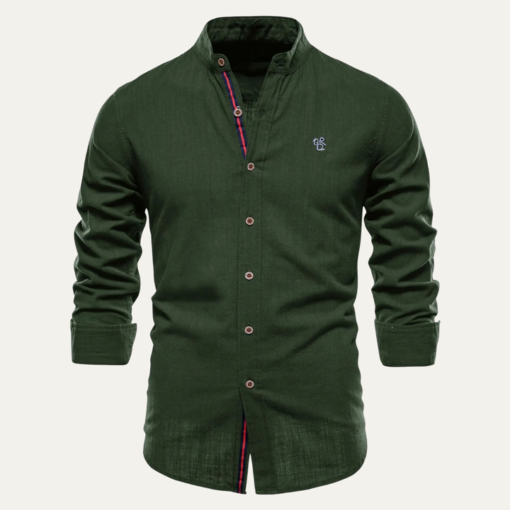Pineview Ridge herre slim fit stående krave afslappet skjorte