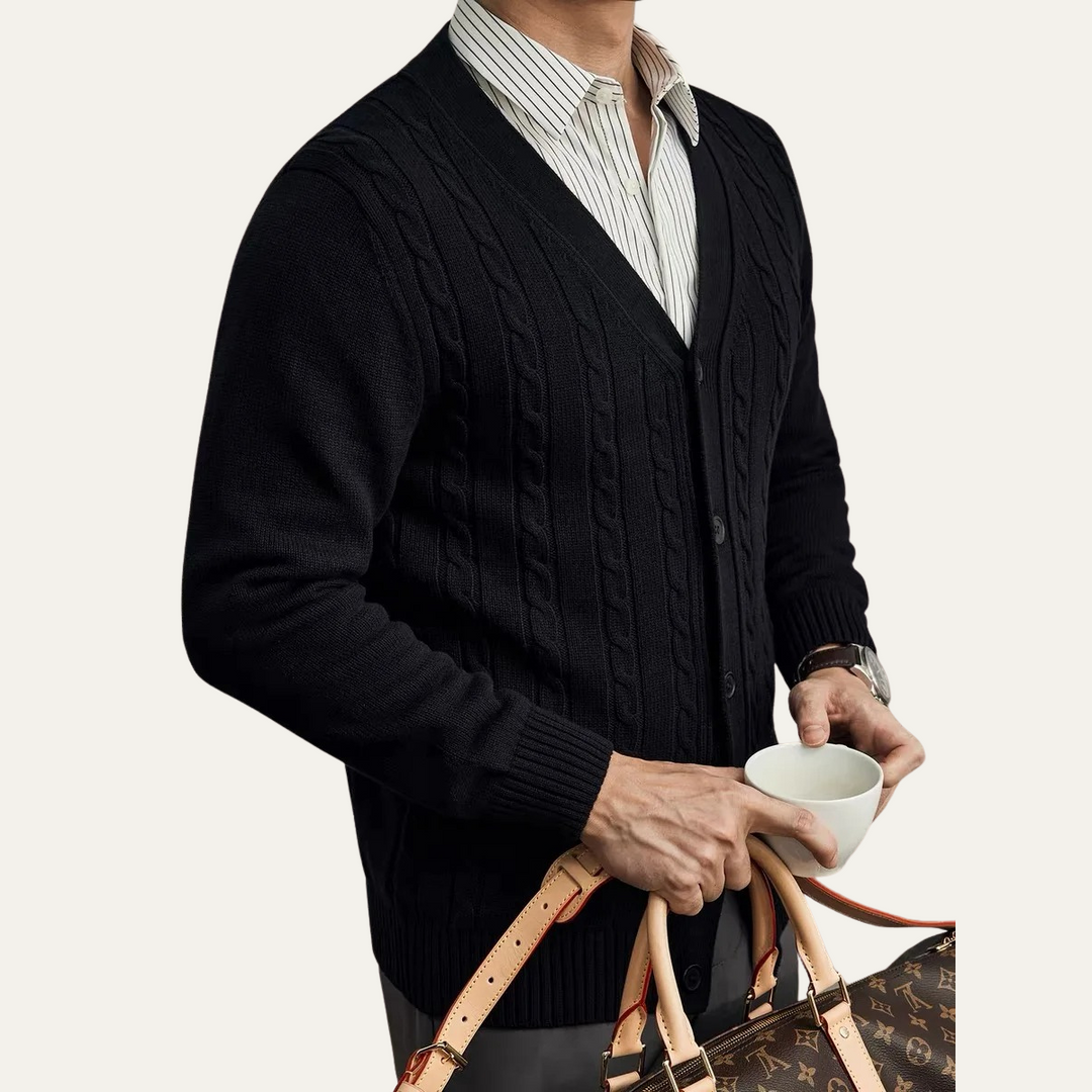 Heathmoor | Herre Stylish V-hals strik vinter cardigan