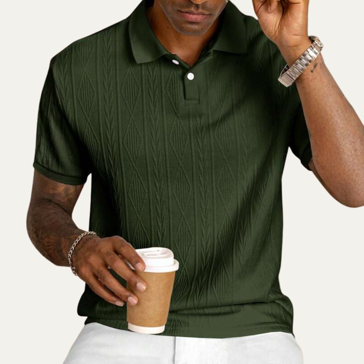 Willowstone Ridge herre tekstureret knaplukket trendy poloshirt