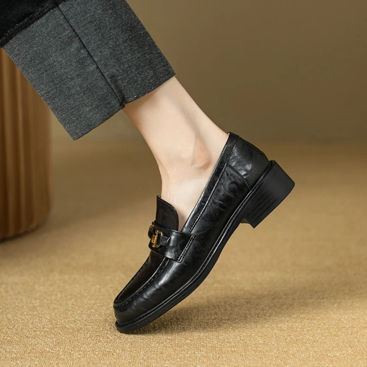 Montepulciano | Herre klassisk Slip On læder loafers med Metal Buckle