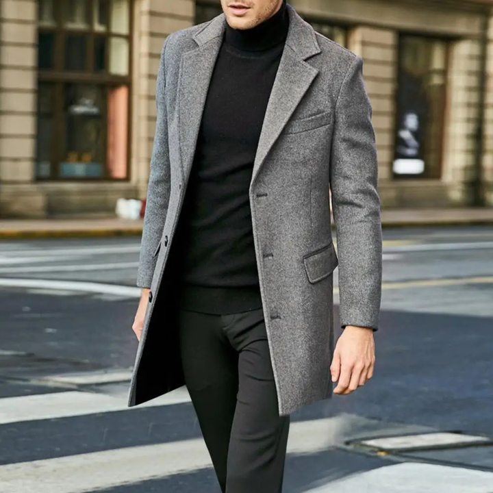 Freja Andersen | Herre enkeltknappet uldblanding Overcoat