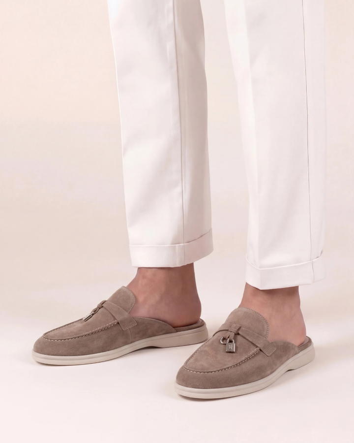beige Suède Mediterranean Mule