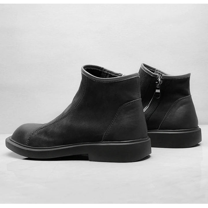 Bari | Herre varm Plush Zip Up læder Ankle støvler