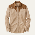 Freja Andersen | Herre Two-Tone Patchwork Western moderne denim skjorte