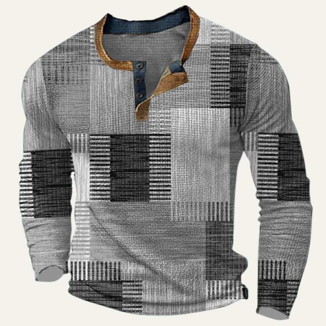 Freja Andersen | Herre tekstureret Patchwork Design poloshirt