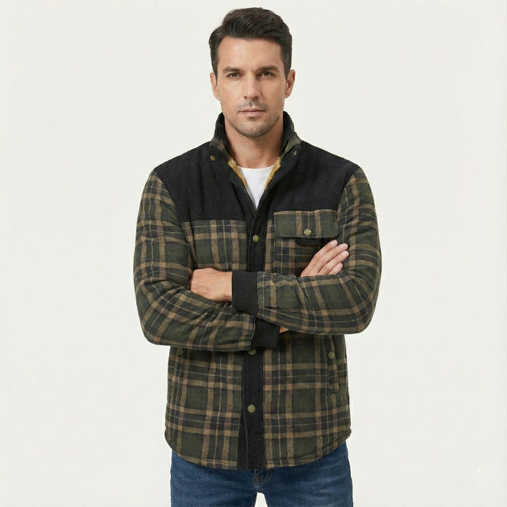 Freja Andersen | Herre varm vinter Plaid Check jakke