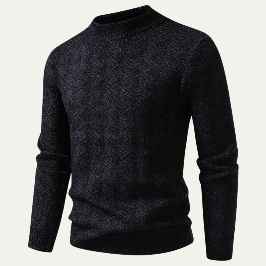 Elmcrest | Herre varm Geometric Pattern rund hals strik trøje