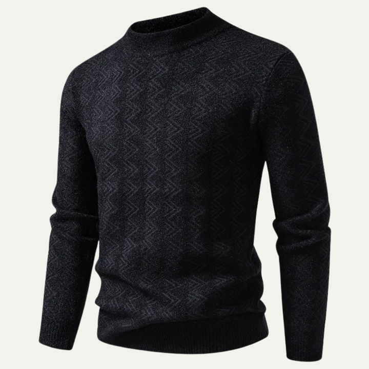 Elmcrest | Herre varm Geometric Pattern rund hals strik trøje