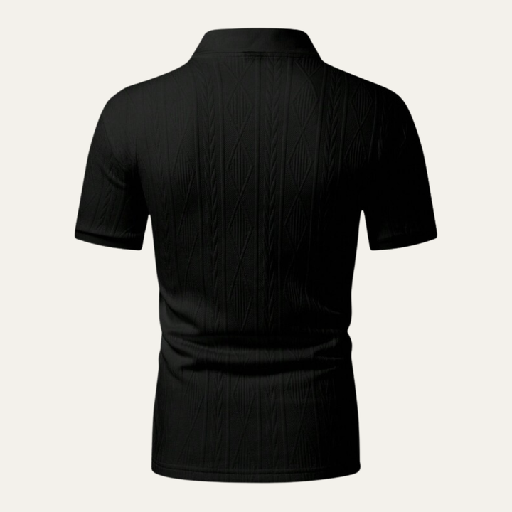 Freja Andersen | Herre tekstureret knaplukning afslappet poloshirt