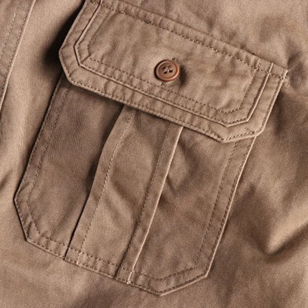 Freja Andersen | Herre vintage Washed Utility afslappet skjortejakke
