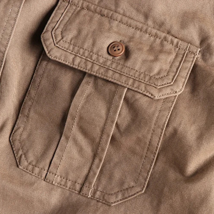 Freja Andersen | Herre vintage Washed Utility afslappet skjortejakke