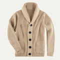 Freja Andersen | Herre Shawl krave strik knaplukning uld cardigan