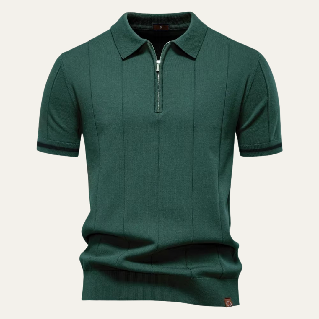 Freja Andersen | Herre strik Zip poloshirt