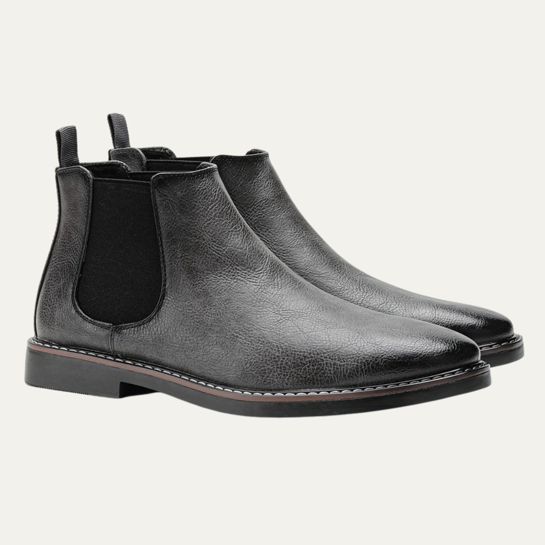 Mantova | Herre klassisk Retro Slip On Ankle læder Chelsea-støvler