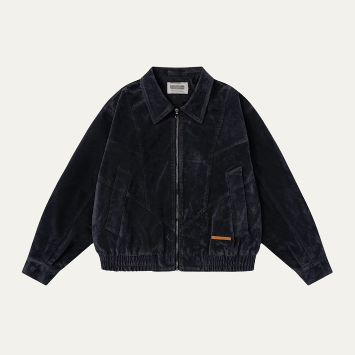 Freja Andersen | Herre Retro Zip Up ruskind bomberjakke