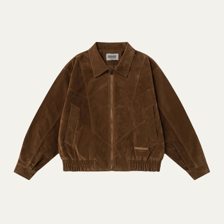Freja Andersen | Herre Retro Zip Up ruskind bomberjakke