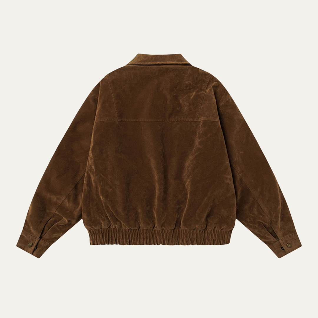 Freja Andersen | Herre Retro Zip Up ruskind bomberjakke
