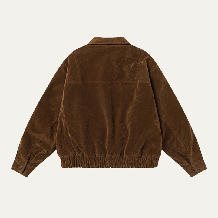 Freja Andersen | Herre Retro Zip Up ruskind bomberjakke