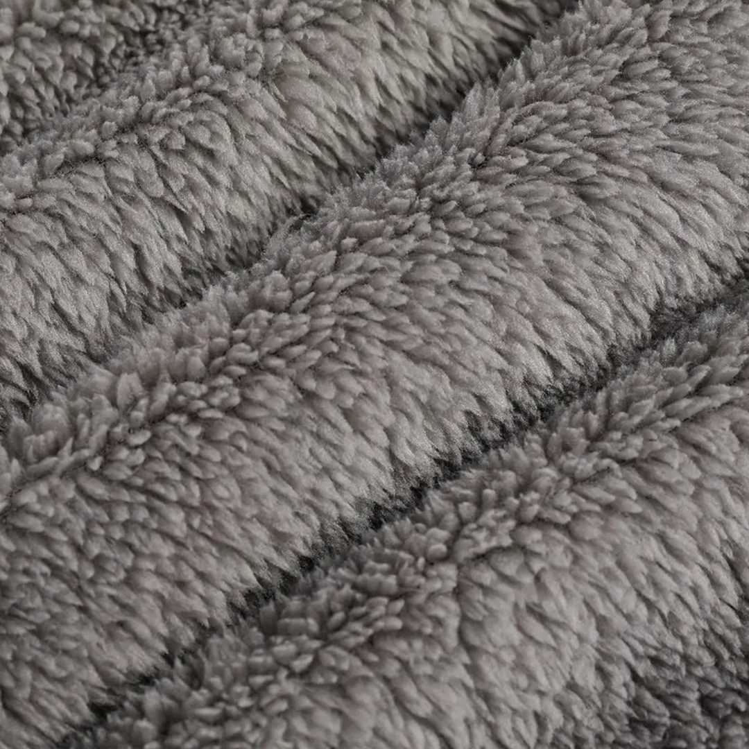 Freja Andersen | Herre grå Fleece med hætte badekåbe med bælte and Pockets