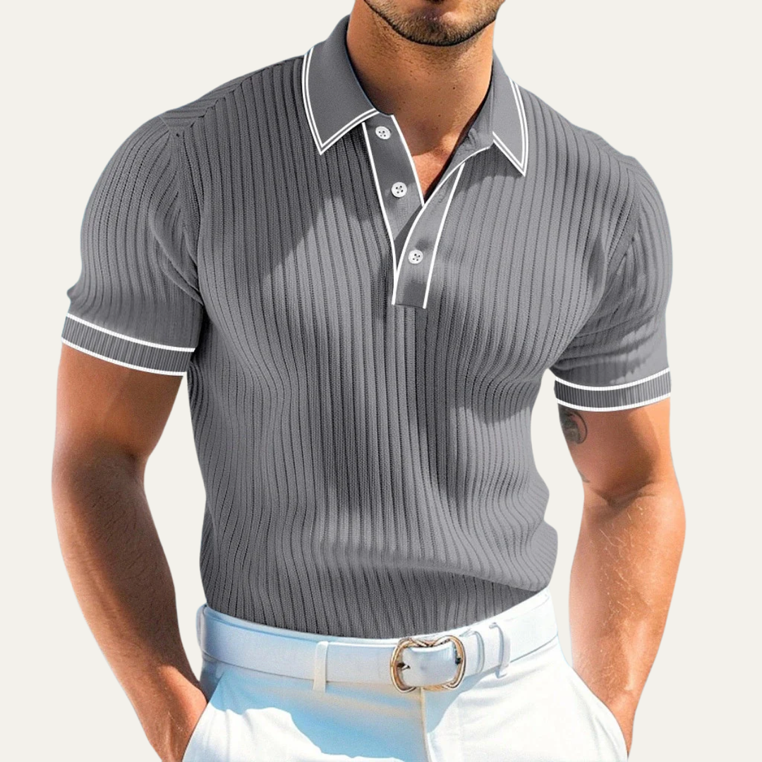 Freja Andersen | Herre ribstrikket business poloshirt
