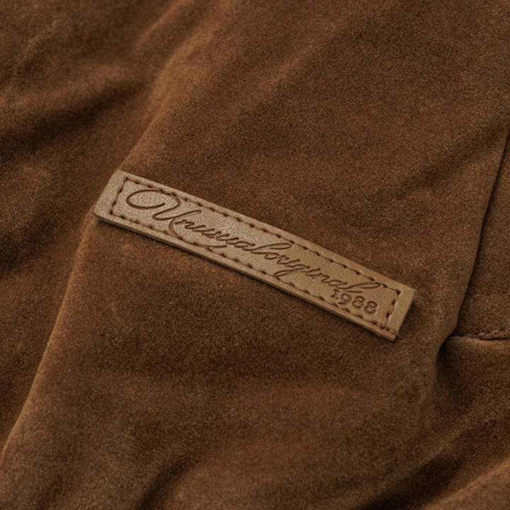 Freja Andersen | Herre Retro Zip Up ruskind bomberjakke