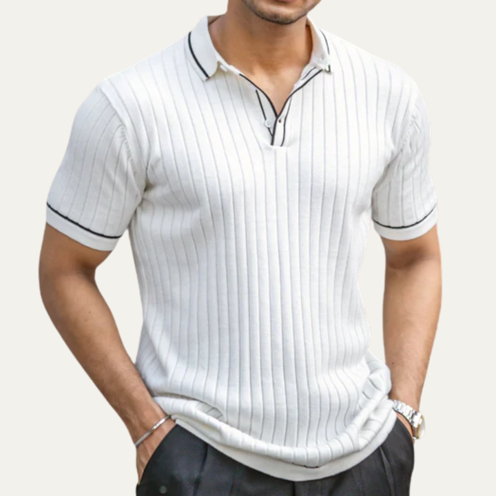 Freja Andersen | Herre ribstrikket business poloshirt