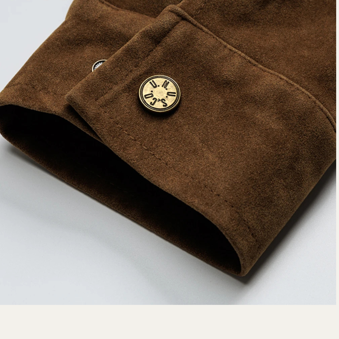 Freja Andersen | Herre Retro Zip Up ruskind bomberjakke