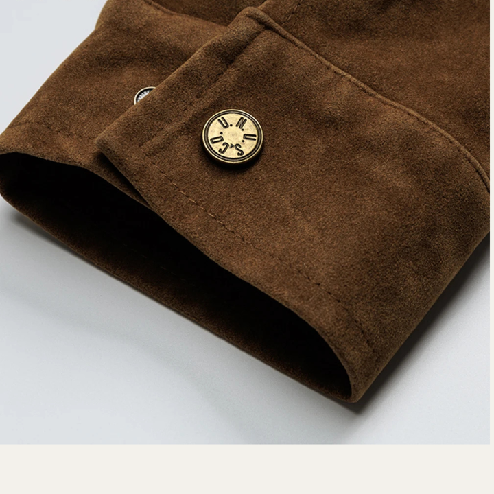 Freja Andersen | Herre Retro Zip Up ruskind bomberjakke