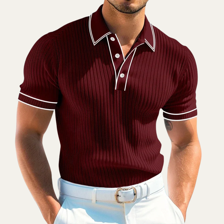 Freja Andersen | Herre ribstrikket business poloshirt