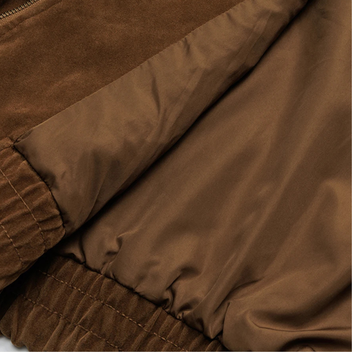 Freja Andersen | Herre Retro Zip Up ruskind bomberjakke