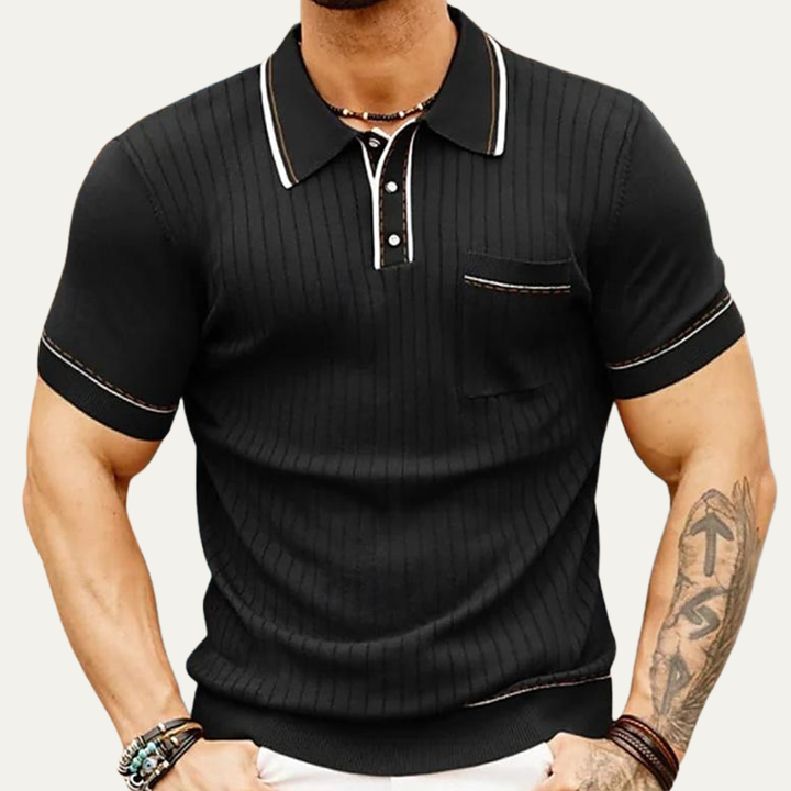 Freja Andersen | Herre ribstrikket business poloshirt