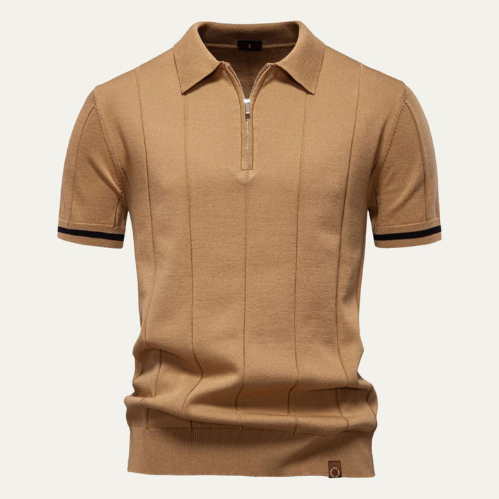 San Marino herre Zip Up slim fit poloshirt