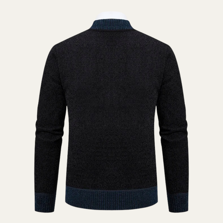 Clapham | Herre Embroidered stilren strik Zip trøje