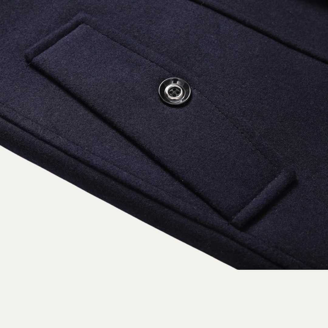 Freja Andersen | Herre uldblanding lang trenchcoat med Lapel krave