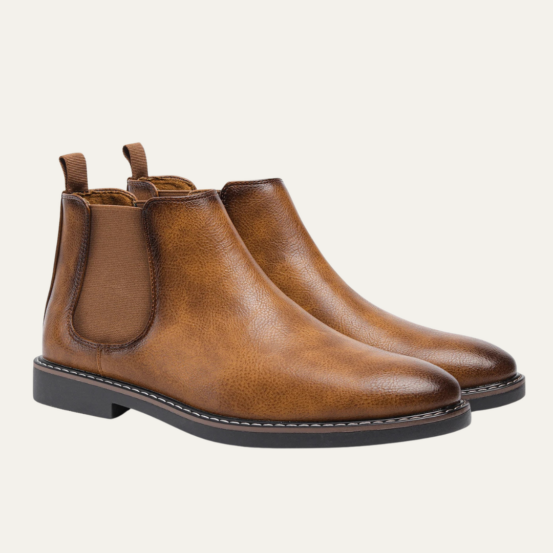 Mantova | Herre klassisk Retro Slip On Ankle læder Chelsea-støvler